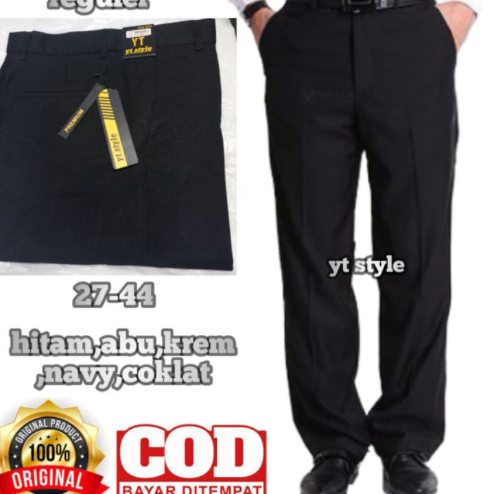 Berkualitas yt style  celana bahan pria  celana bahan reguler pria  celana bahan standar pria  celan