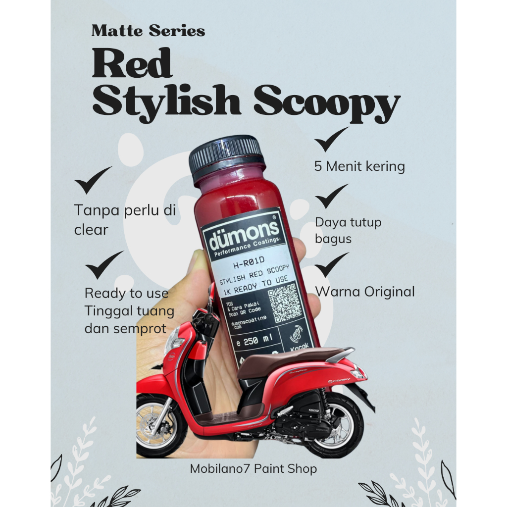 Cat Merah Doff / Matte Honda Scoopy - MERAH SCOOPY  - RED DOFF SCOOPY