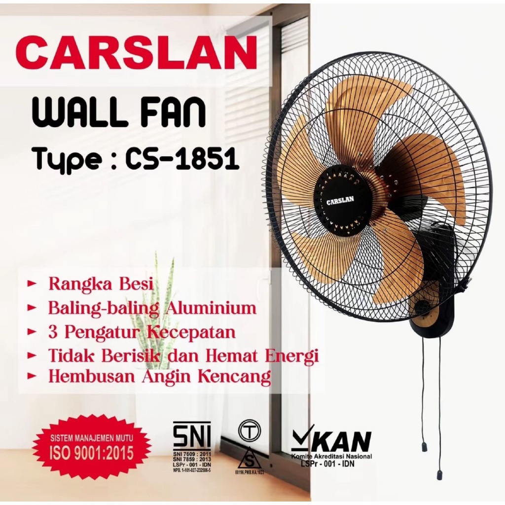 Kipas Angin Dinding Tornado 18 inch Carslan CS-1851 / Kipas Angin Dinding 18 inch Remote
