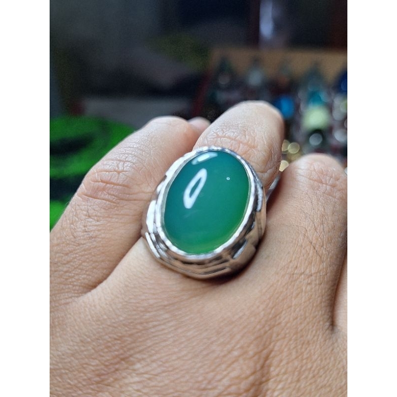 batu cincin akik hijau garut
