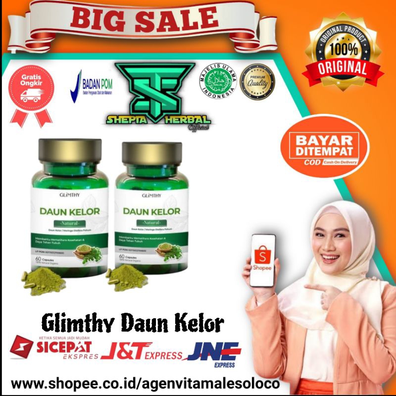 GLIMTHY DAUN KELOR ASLI ORIGINAL Glimthy Original 100% Asli Kapsul Daun Kelor Ekstrak Moringa Oleife
