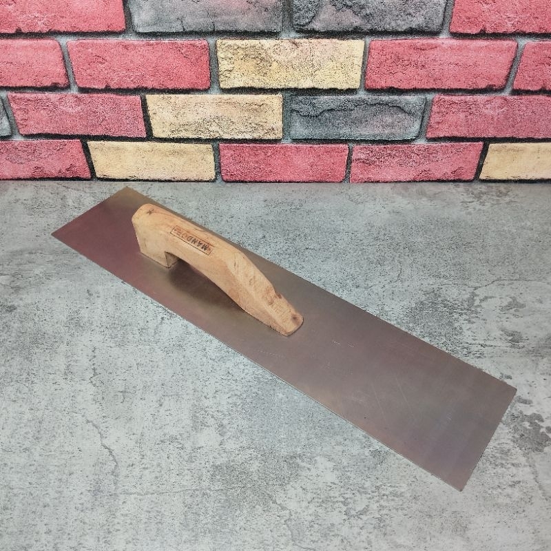 roskam plat besi panjang 50cm gagang kayu gosokan acian