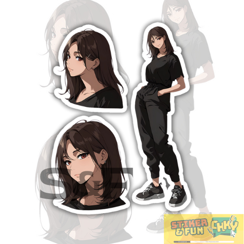 

Stiker Sticker Pack Vinyl Laminasi CUTE GIRL ANIME CUTE 8