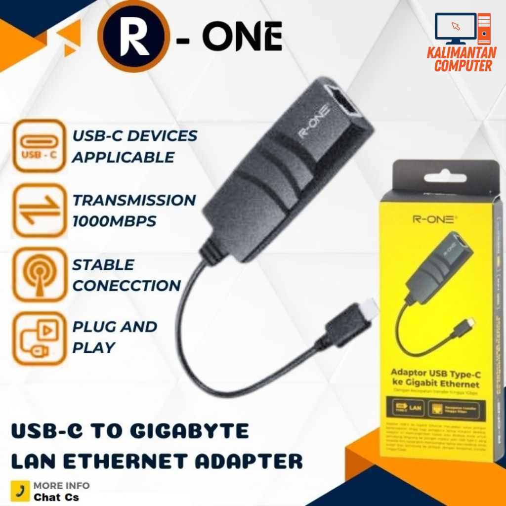 R-ONE Usb Type C to lan ethernet adapter-USB / type c 3.0 Ethernet Adapter / Converter Type C to LAN
