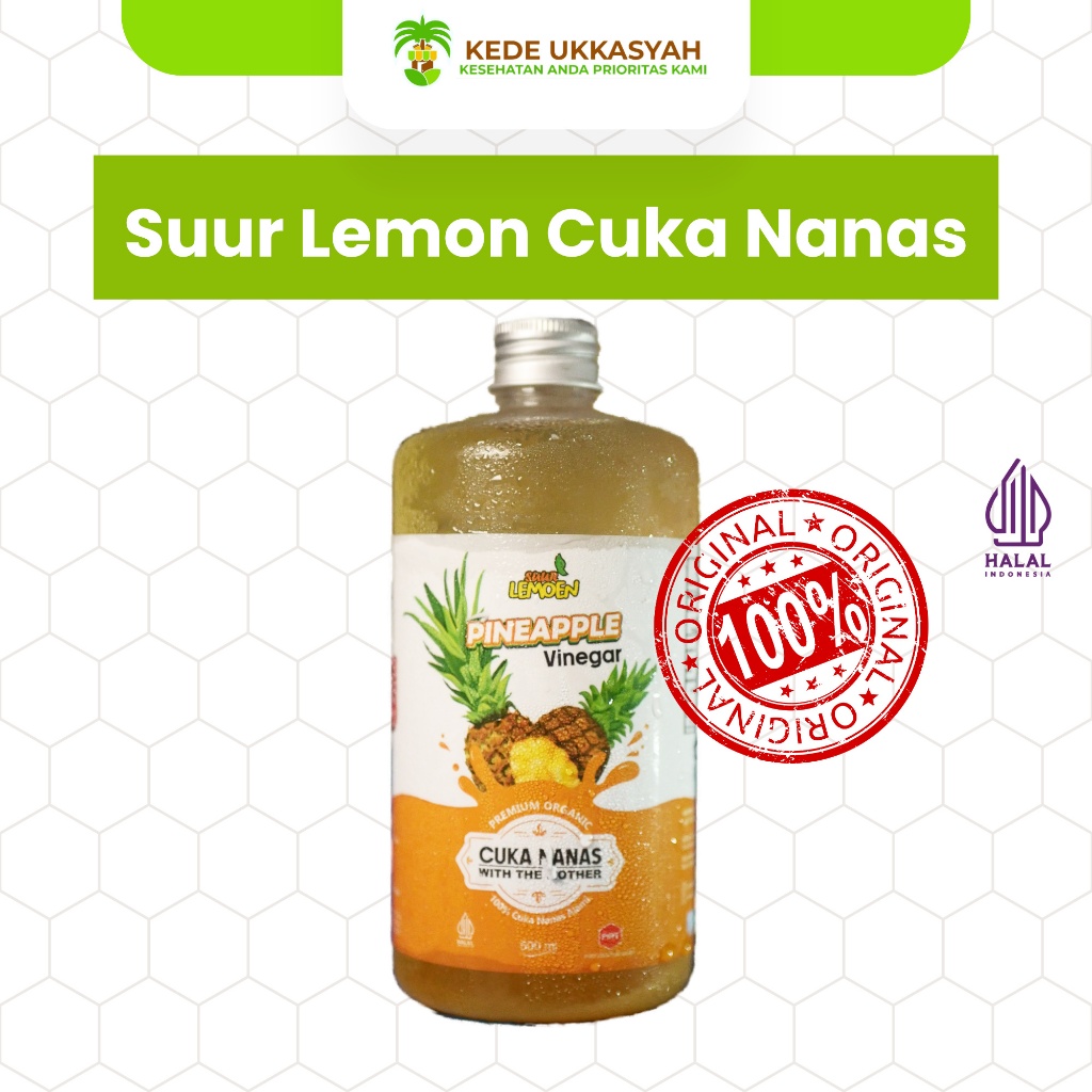 

Premium Organic Pineapple Vinegar - Cuka Nanas Suur Lemoen 500 ml