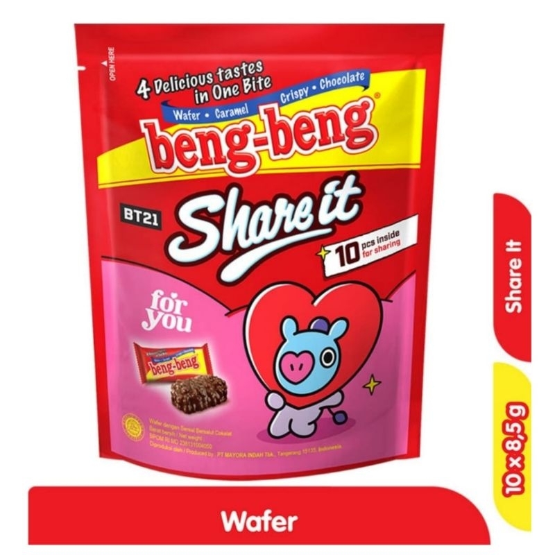 

Beng-Beng Share It Wafer Rice Crispy Cokelat Isi 10x8.5 Gram TS