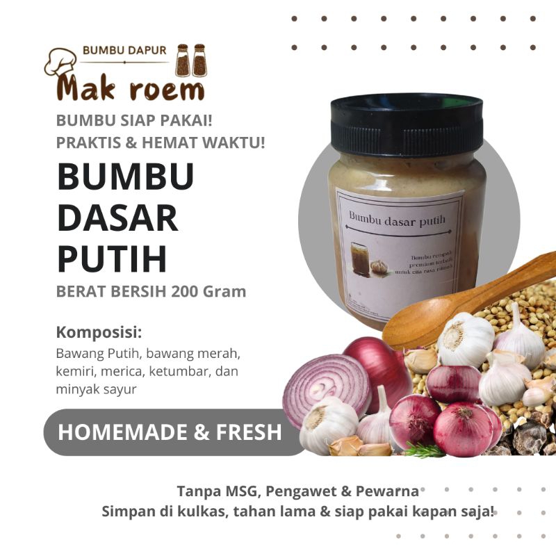 

By Bumbu Dapur Mak Roem,Bumbu Dasar Putih premium, alami non MSG