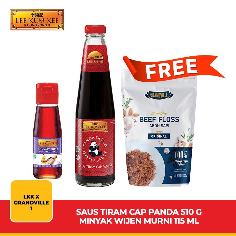 

LKK x GRANDVILLE 1 (Oyster Sauce Saus Tiram Panda 510 gr & Minyak Wijen Murni Pure Sesame Oil 115 ml Free Crunchy Beef Loss Original)