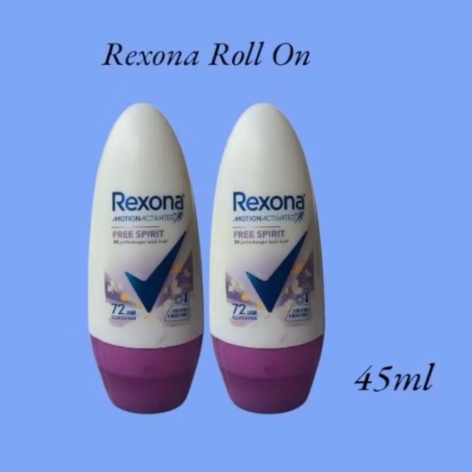 (2Botol) Rexona Deodorant Roll On Free Spirit 45 ml