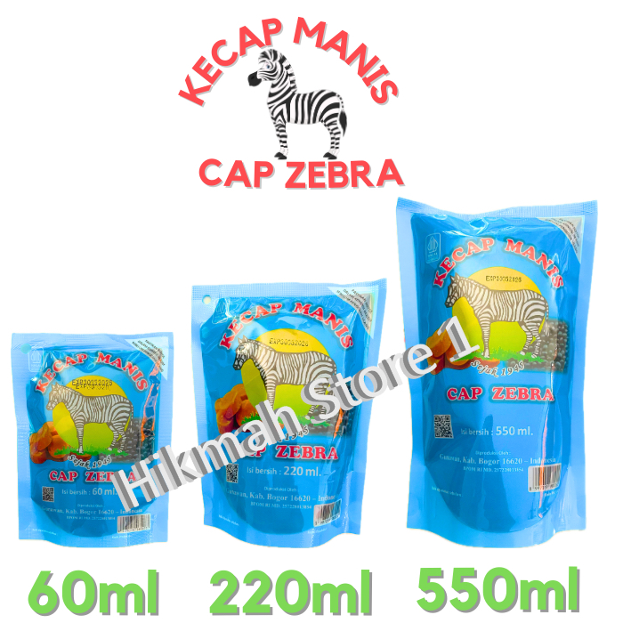 

kecap zebra istimewa khas Bogor 60ml, 220ml, 550ml Kemasan Terbaru 2025