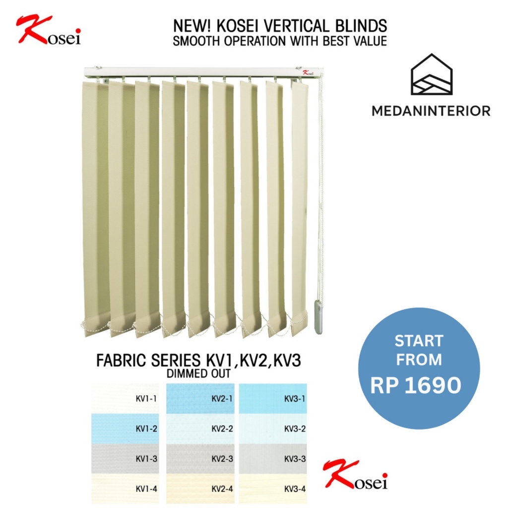 Vertical Blinds Dimout 80% - Tirai Gulung / Tirai Jendela - Gorden Gulung - CUSTOM UKURAN
