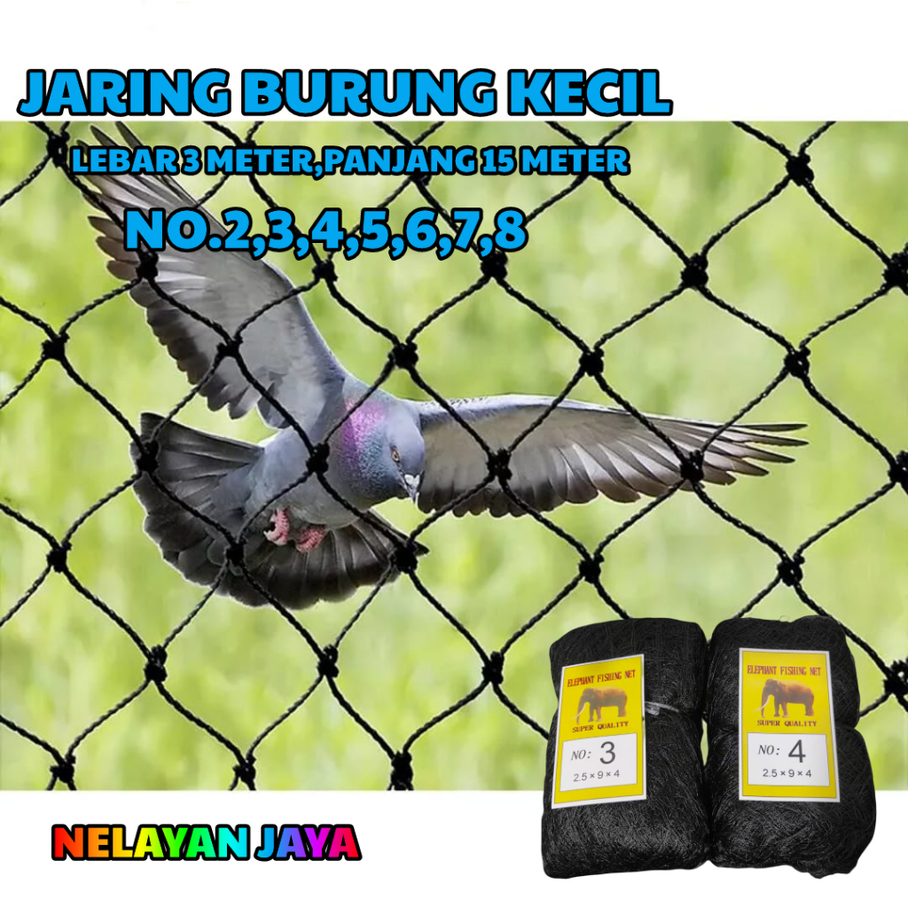 JARING BURUNG TEKUKUR JARING TEKUKUR SIAP PAKAI JARING DERUK PANJANG 14 METER LEBAR 4 METER NO.5