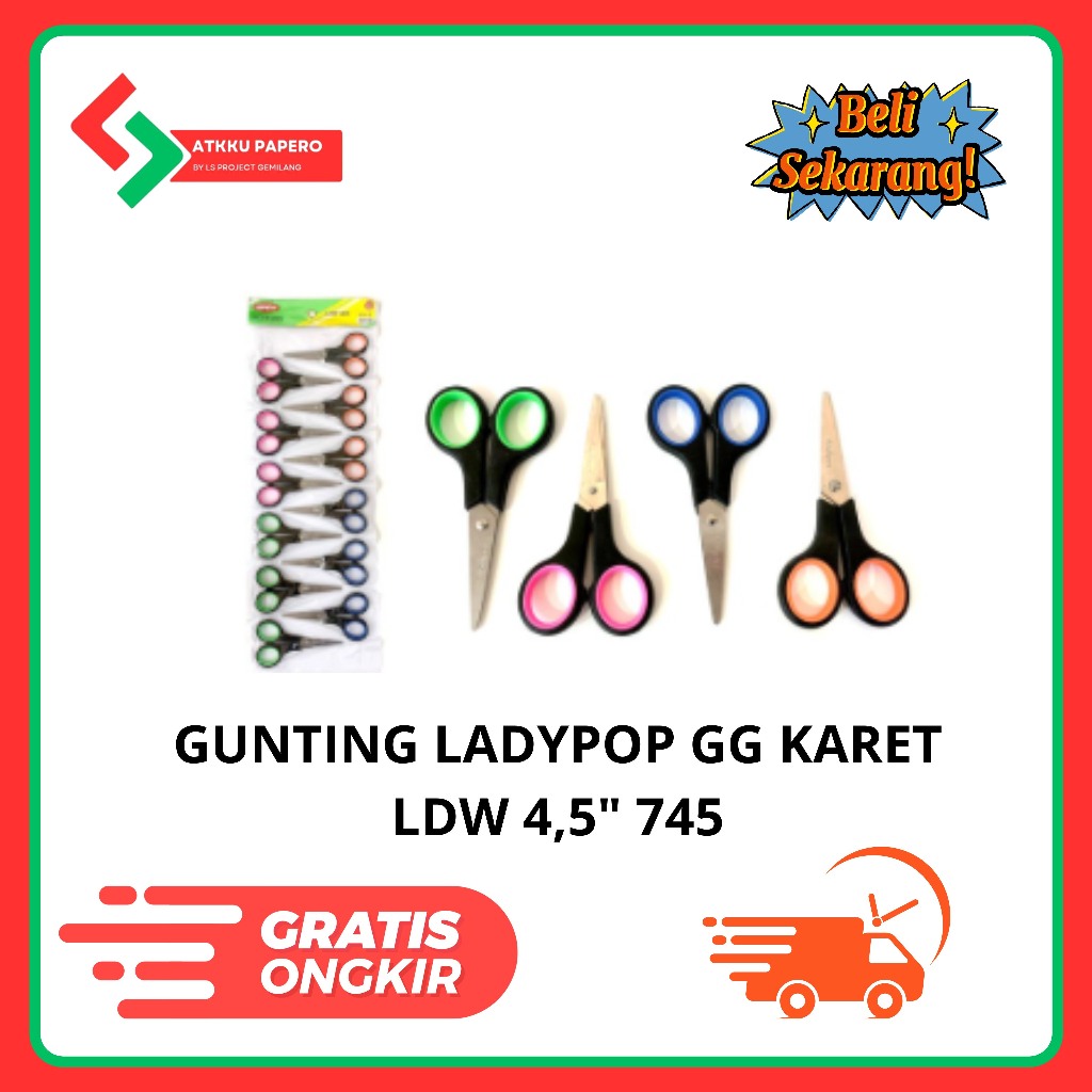 

GUNTING GG KARET 4,5"(745) LADY POP/ALAT PEMOTONG/LADY POP