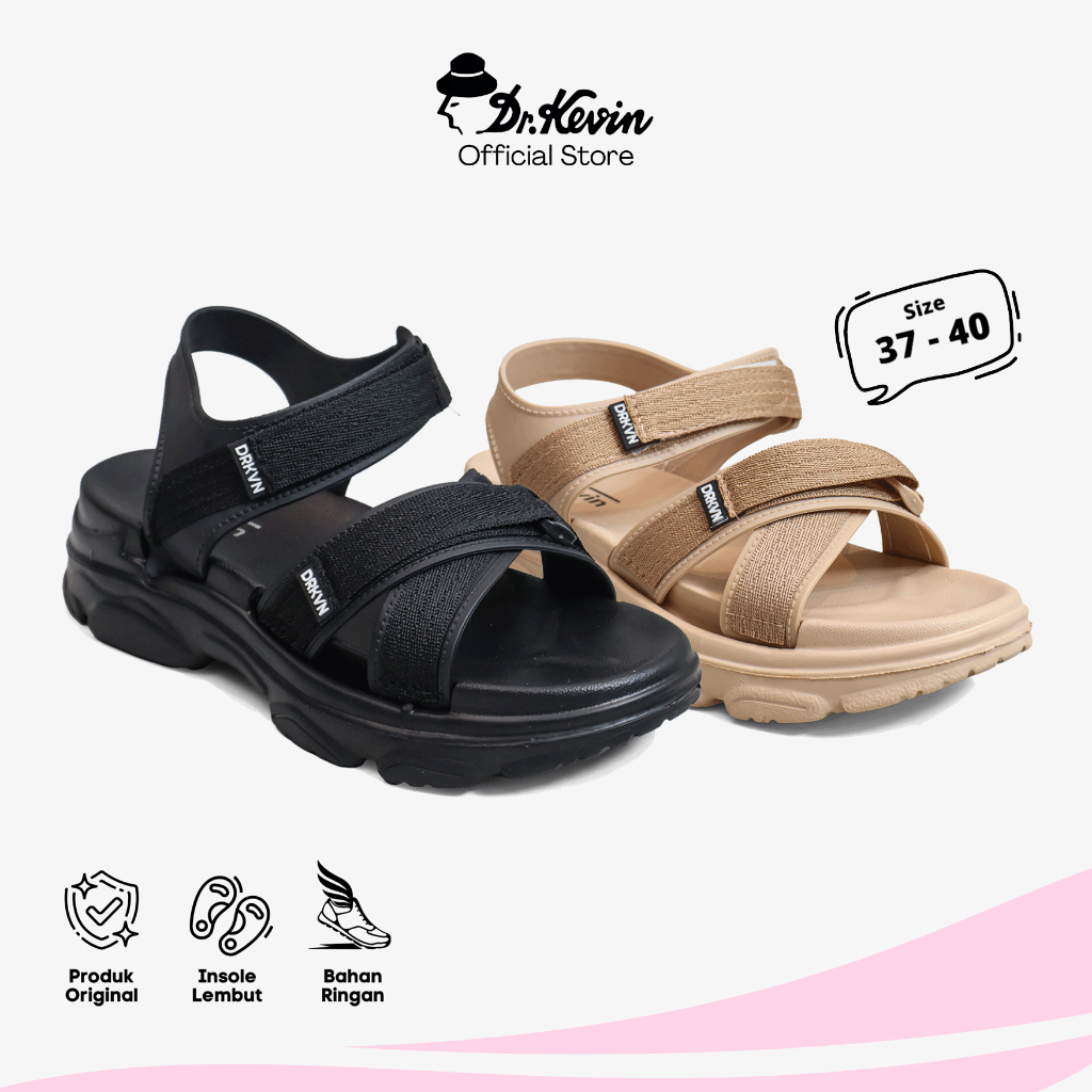 Dr. Kevin Sepatu Sandal Hak Rata Flat Wanita Tali Belakang 561-106