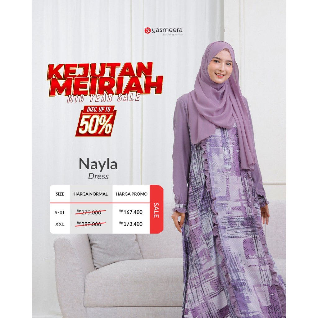 YASMEERA - SALE KEJUTAN MEIRIAH Gamis Nayla Original by Yasmeera