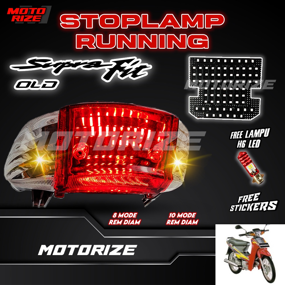 STOPLAMP RUNNING SUPRA FIT OLD LAMPU LED REM BELAKANG MOTOR VARIASI MOTORIZE