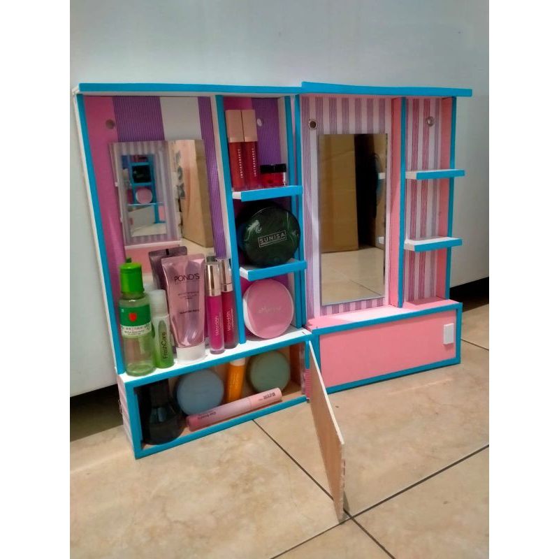 Cermin Rias Minimalis Rak Kosmetik Gantung Meja rias/Rak Rias Gantung lapis Spon Random