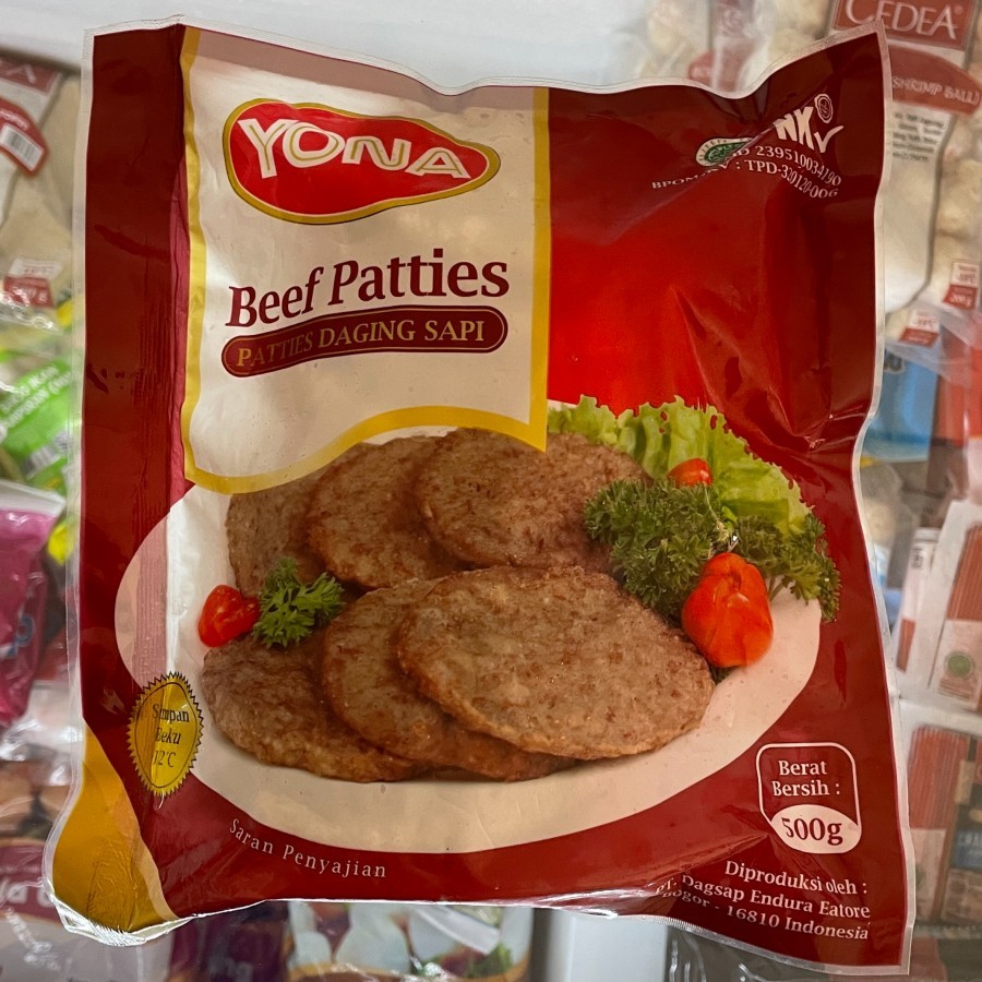 

DAGING BURGER YONA BEEF PATTIES ISI 10PCS 500GR