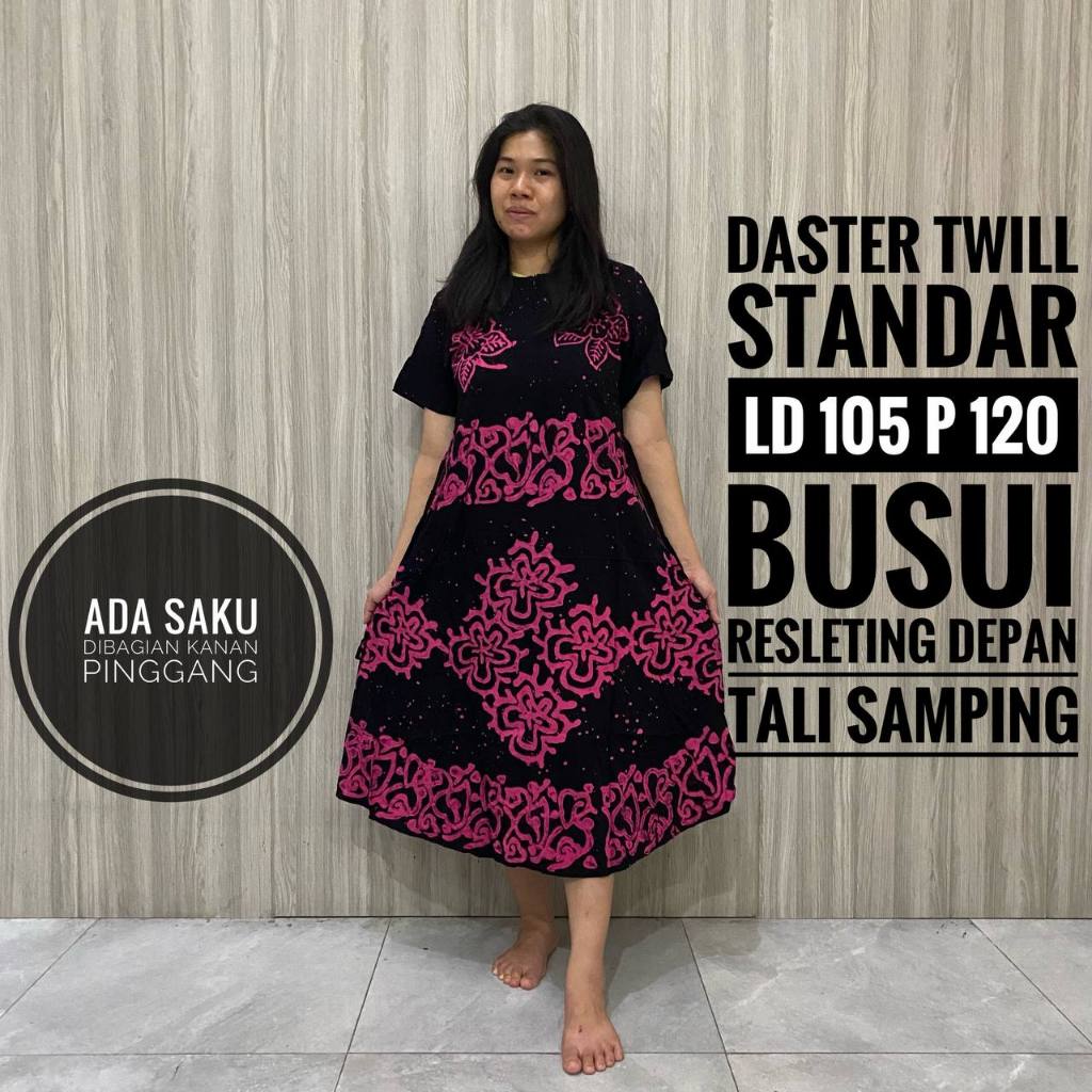 Daster Wanita Home Dress Kekinian Remaja Dewasa Busui Friendly Resleting Depan Lengan Pendek Motif B