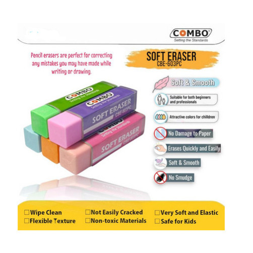 

Soft Eraser CBE-603PC / Pencil Eraser / Penghapus Pensil Warna Warni / Hapusan Pensil / Stip Karet