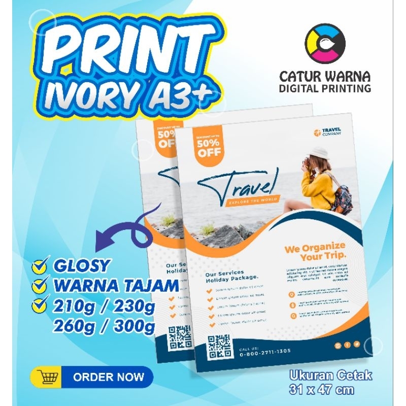 PRINT IVORY/ARTCARTON A3+/SEHARI JADI/GLOSSY/PRINT ONLY