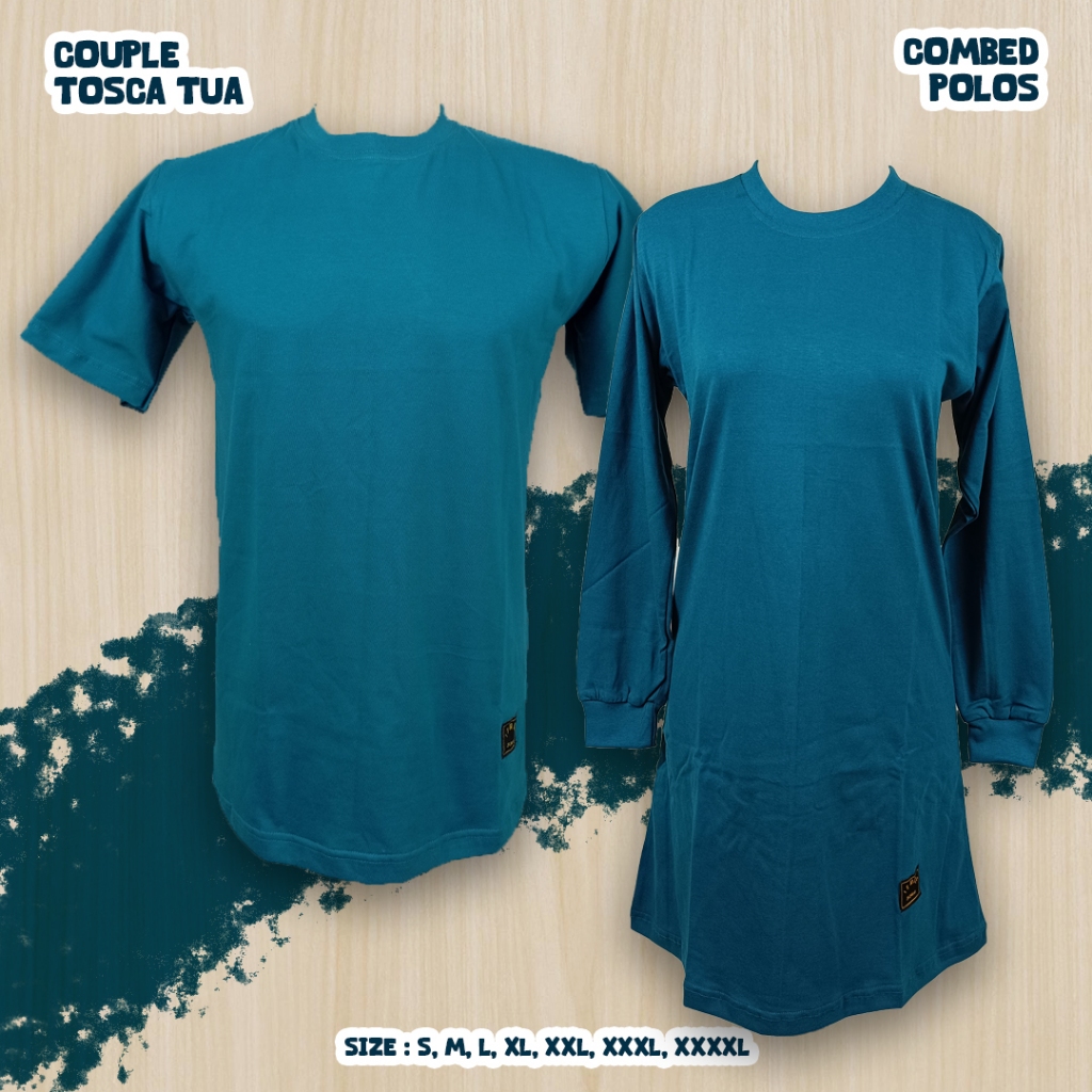 Sentosajaya_1 S-Xxxl Kaos Polos Couple Keluarga Tunik Muslimah Tosca Tua/Seragam