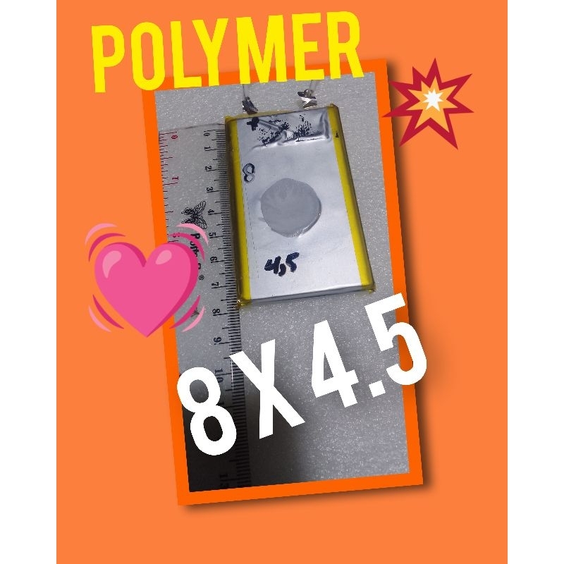Baterai polimer polymer bekas laptop 8 x 4.5 cm