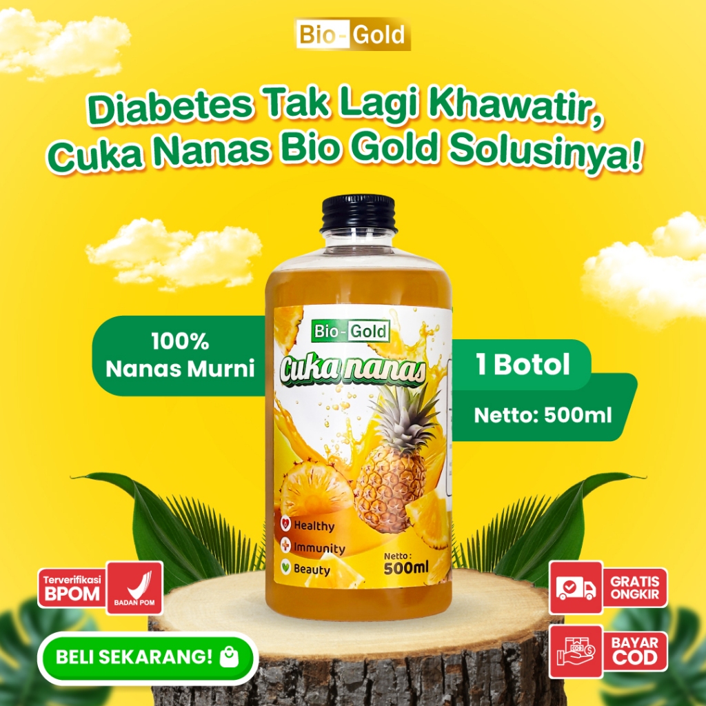 

Cuka Nanas Bio Gold Fermentasi Buah Nanas 100% Atasi Penyakit Diabetes Dan Bisa Untuk Program Keto Diet 500ml