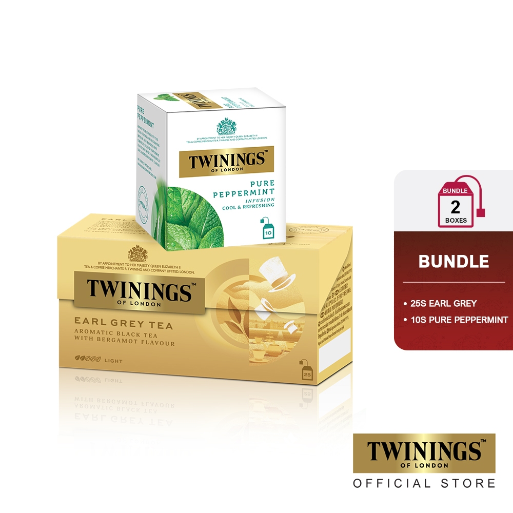 

Twinings Bundling Set Combine with 25s "1 box Earl Grey and 1 box Pure Peppermint 10s