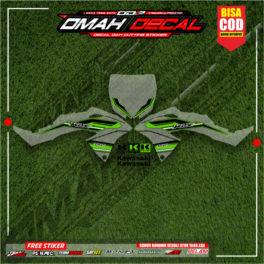 striping lis klx bf extrime 2015-2016 hiam original stripping klx bf g vinil transprant max decal