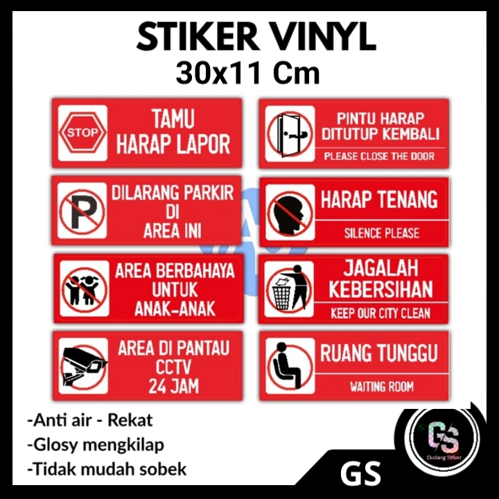 

GDS STIKER HIMBAUAN VINYL ANTI AIR 11X30 CM STIKER PERINGATAN STIKER LARANGAN JALUR EVAKUASI EDUKASI ST