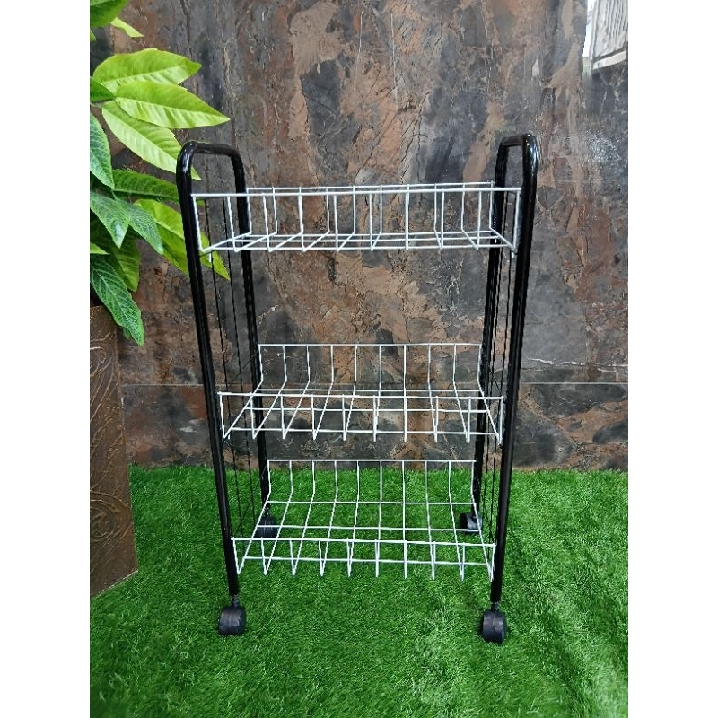 Rak serbaguna roda 3 susun rak salon besi anti karat free paking