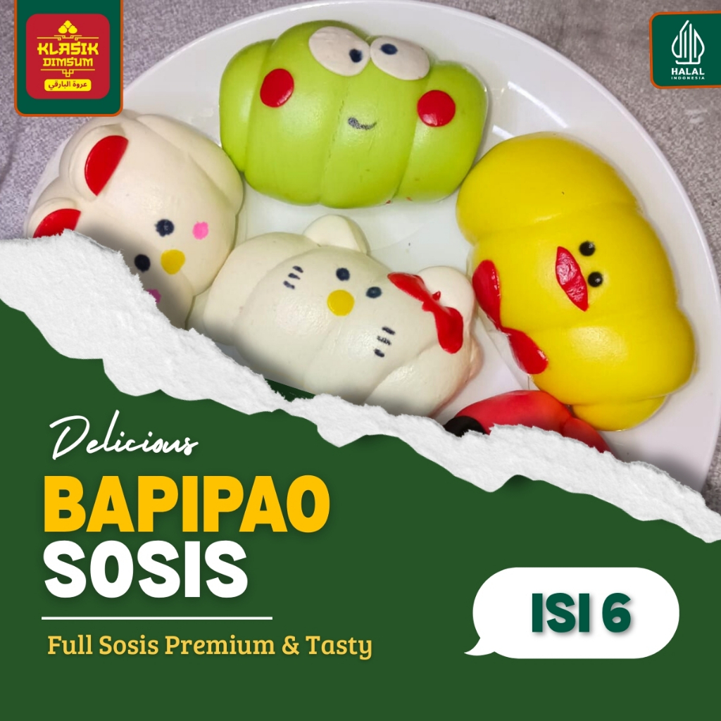 

Bakpau Karakter / Bapipau Sosis isi 6 Pcs Frozen Premium