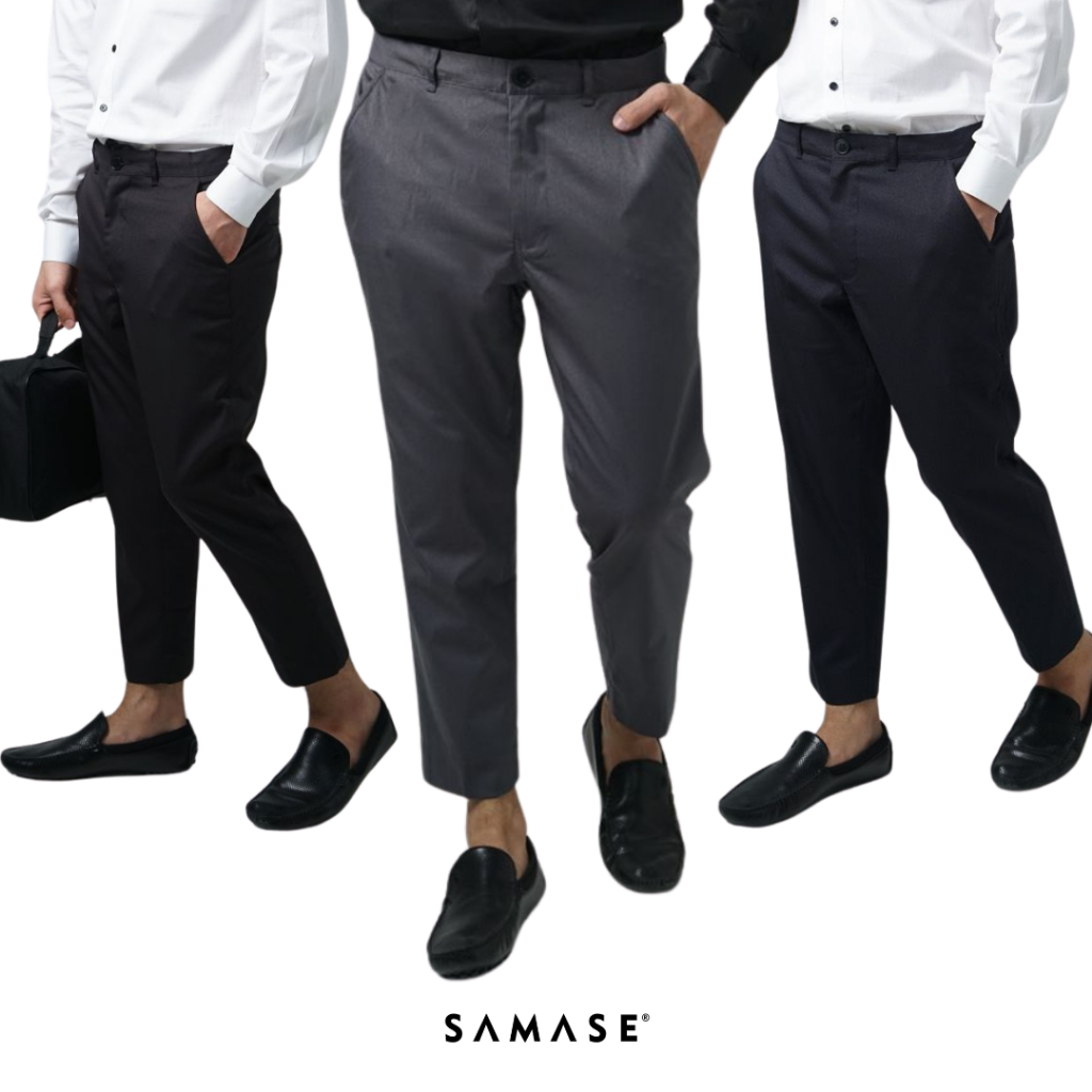 SAMASE Sirwal Ankle Pants T024  Celana Kantor Bahan Formal Celana Sirwal Panjang Pria Dewasa Terbaru