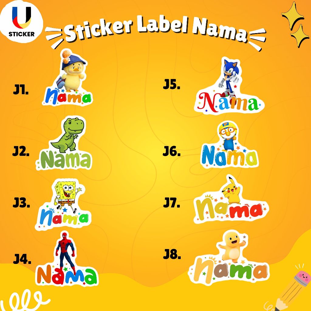 

STIKER NAMA DAN KARAKTER ANAK SEKOLAH