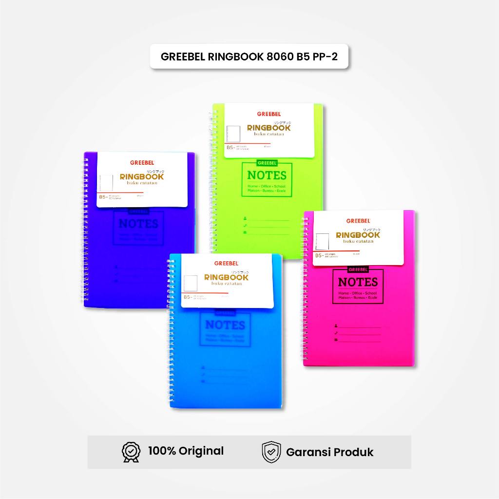 

Ring Book Greebel 8060 B5 PP-2 / Agenda Planner Lucu unik / Buku Catatan Spiral Ring book isi 64 halaman
