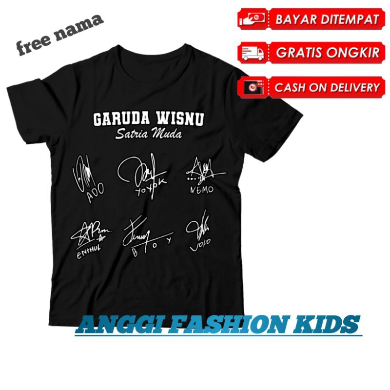 (BISA COD) Kaos Anak atasan T-shirt Motif Tanda Tangan Garuda Wisnu Satria Muda viral - Baju Anak La
