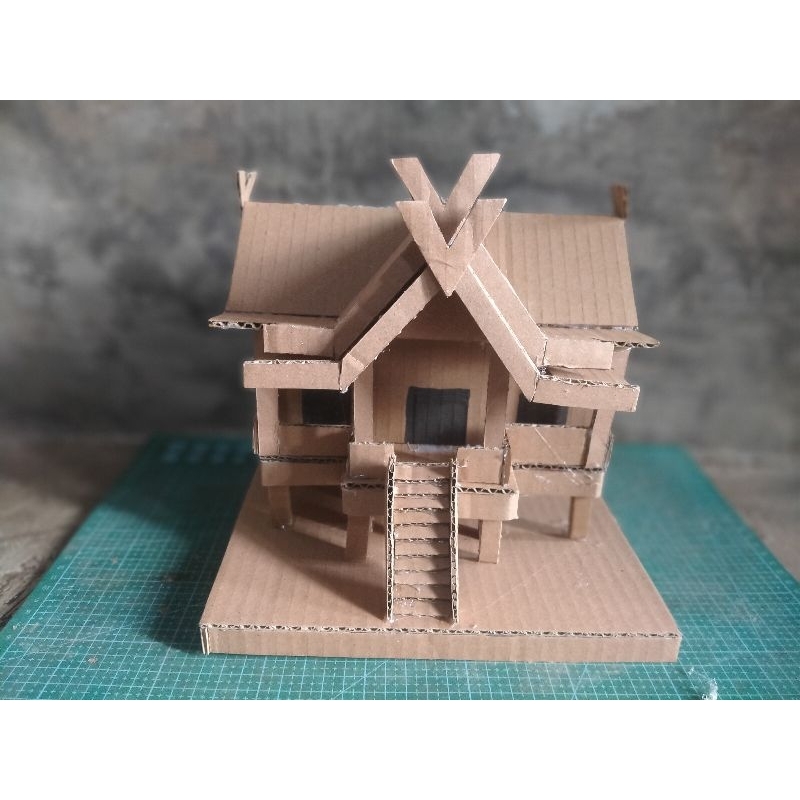 

prakarya rumah adat Jambi dari kardus