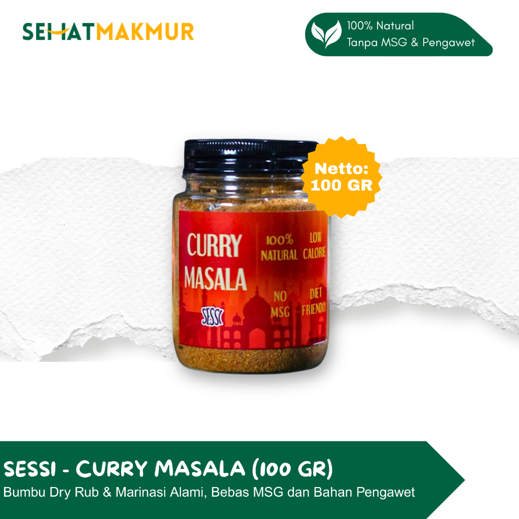 

Sessi - Curry Masala (Bumbu Diet Alami, Rendah Kalori, Marinasi Tanpa Pengawet & MSG)