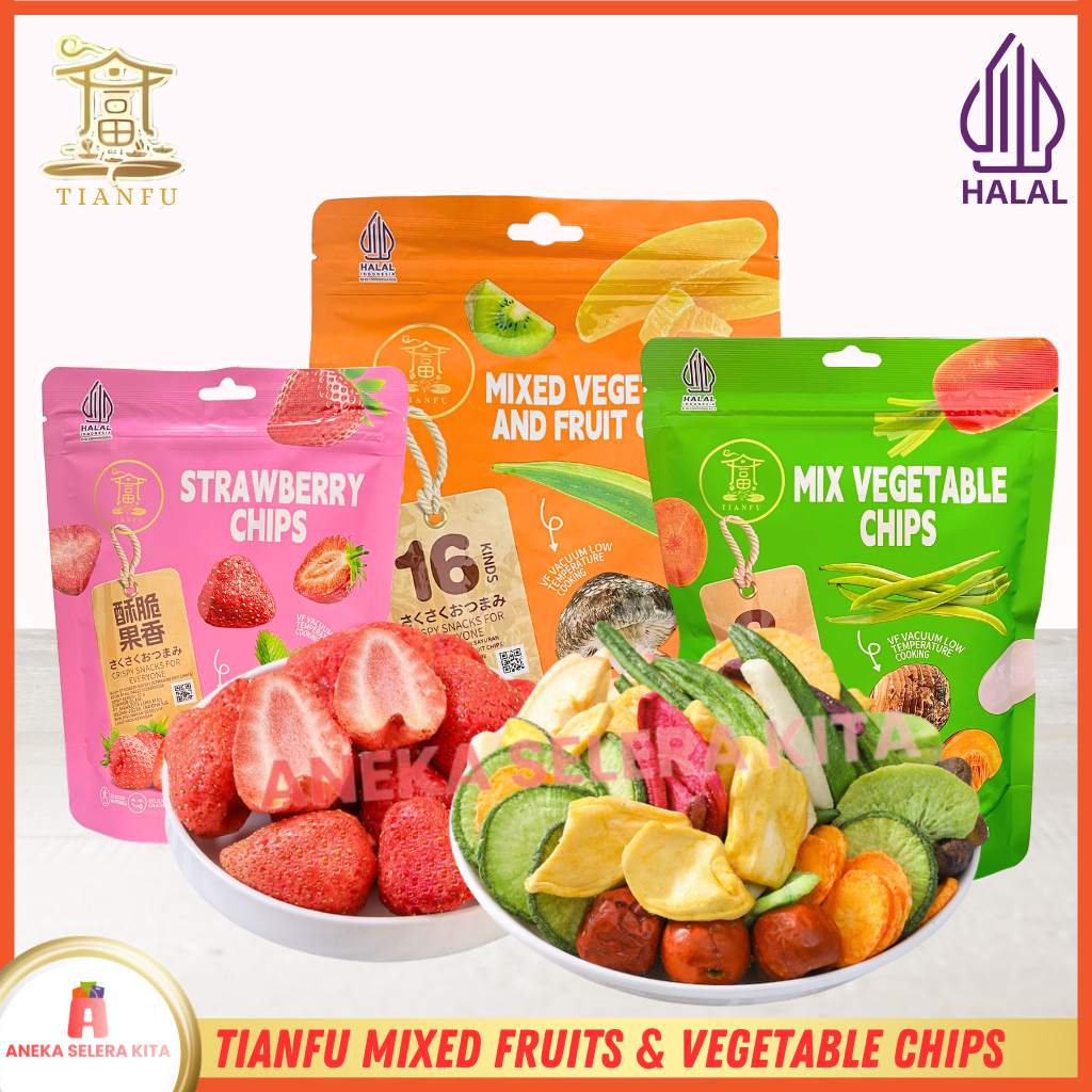

Tianfu Cemilan Sehat Snack Import Kripik Sayur Dan Buah Kering Halal