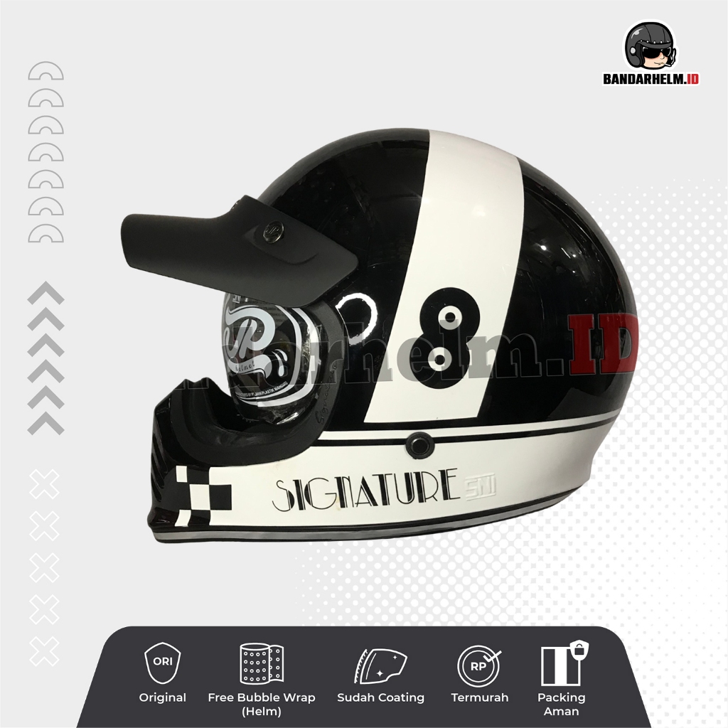 Helm Retro JP Signature Motif SG 03 Black