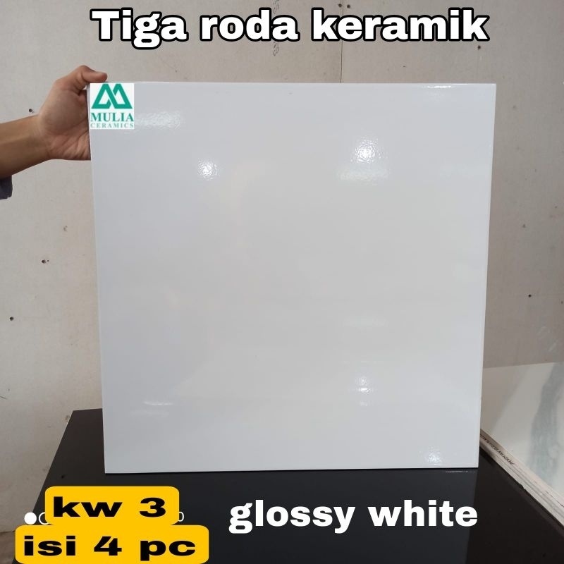 keramik 50x50/keramik putih polos/keramik putih kilap/putih polos mulia kw 3/glossy white/keramik la