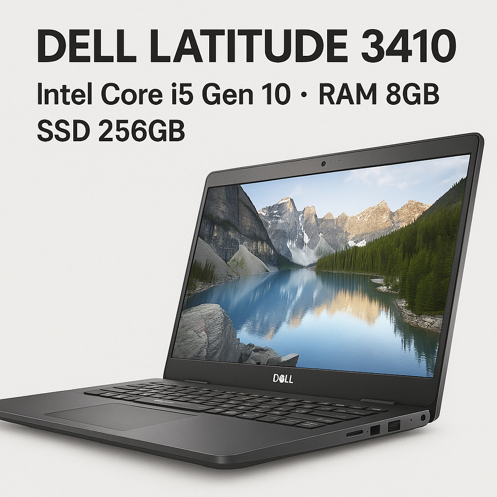 LAPTOP DELL LATITUDE 3410 INTEL CORE I5 GEN 10 RAM 8GB SSD 256GB NOTEBOOK SECOND