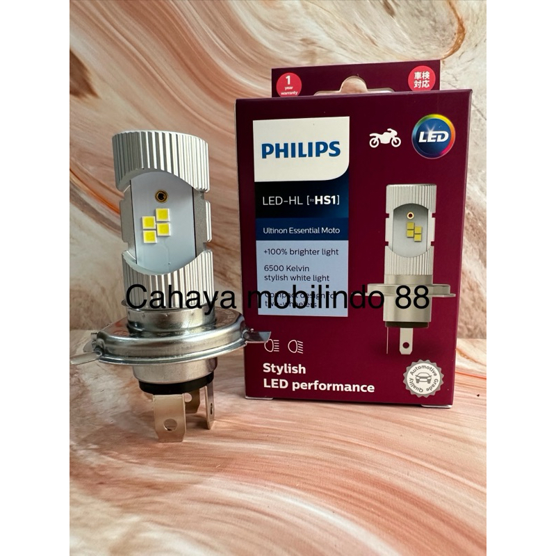 Philips Lampu Utama Motor LED HS1 12v 6/4w Super Terang Putih Ultinon ACDC/DC Kaki 3 K3