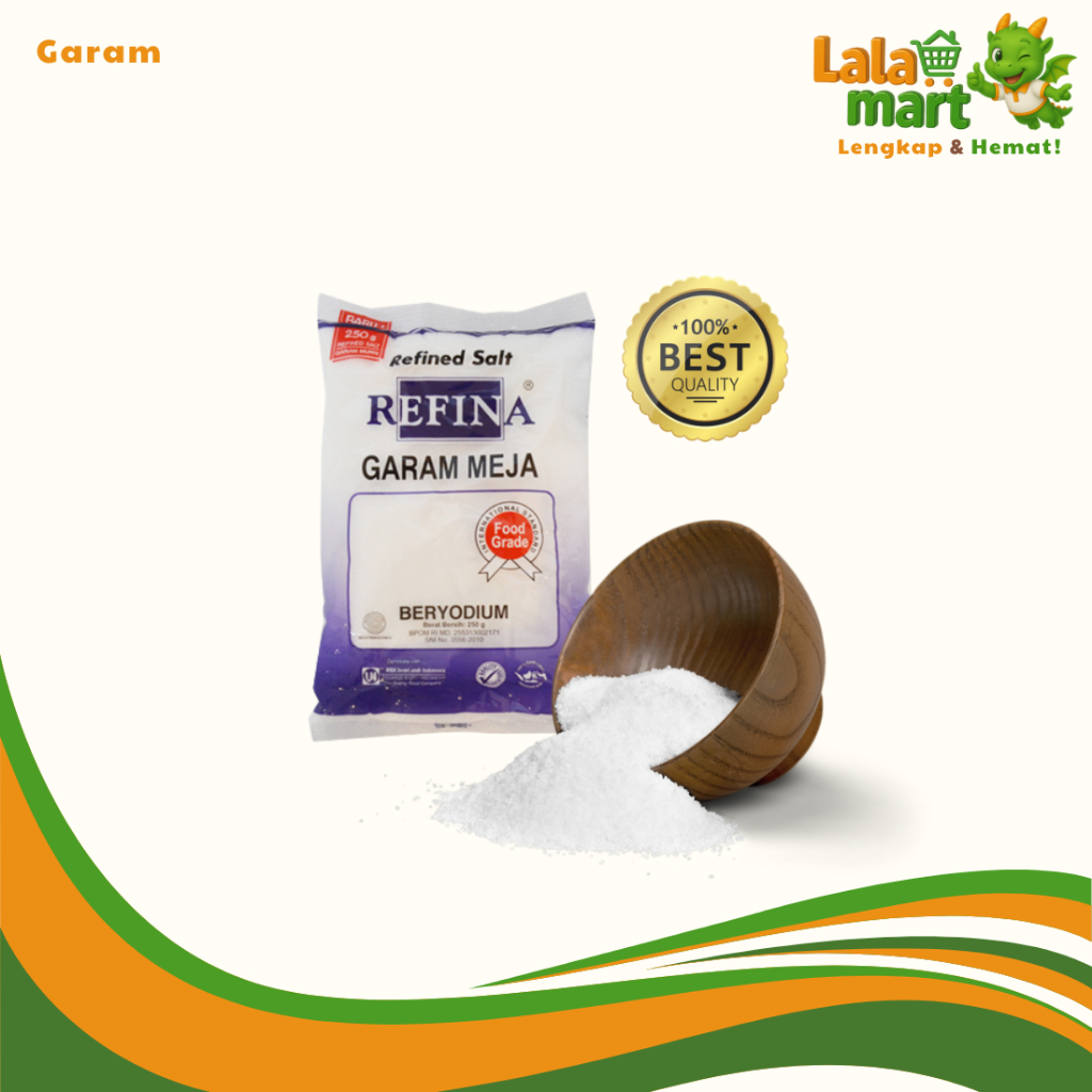 

[] GARAM DAPUR REFINA 250GR GARAM MEJA HALUS BERYODIUM KUALITAS TERBAIK SALT BUMBU DAPUR
