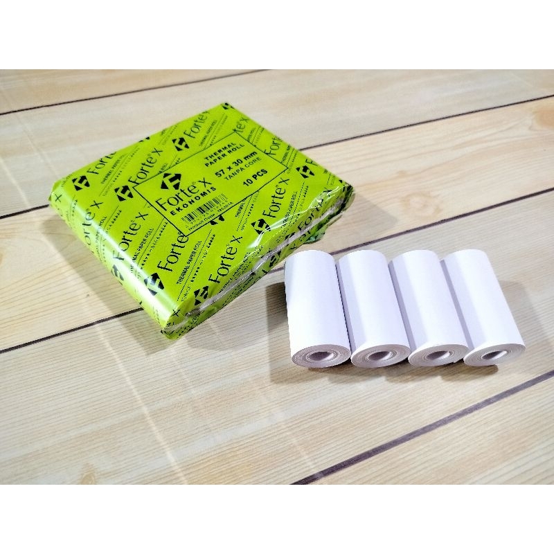 

(PACK=10 ROLL) KERTAS THERMAL STRUK KASIR PAPER ROL 57X30 / 58X30 CORELESS THERMAL PRINTER