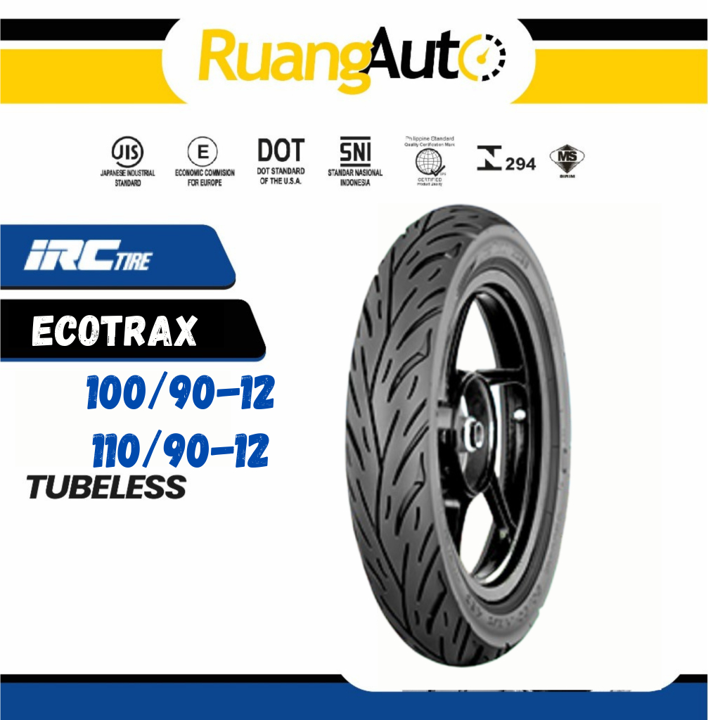 Ban Luar Motor SCOOPY IRC ECOTRAX Tubeless Ukuran 100/90 110/90 Ring 12