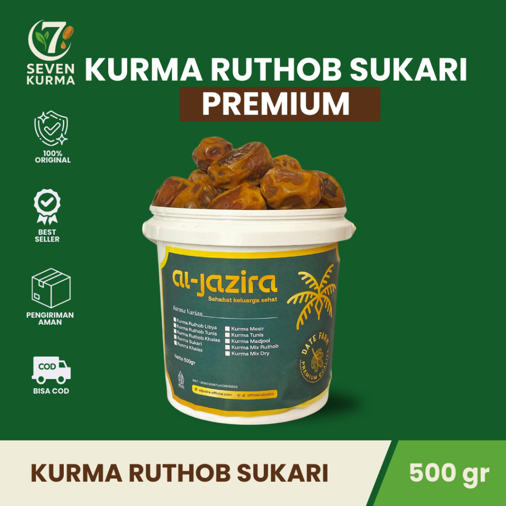 

Kurma Sukari Al Qassim 500 Gram Ember Kurma Raja Sukkari Original Lembut Manis Premiu