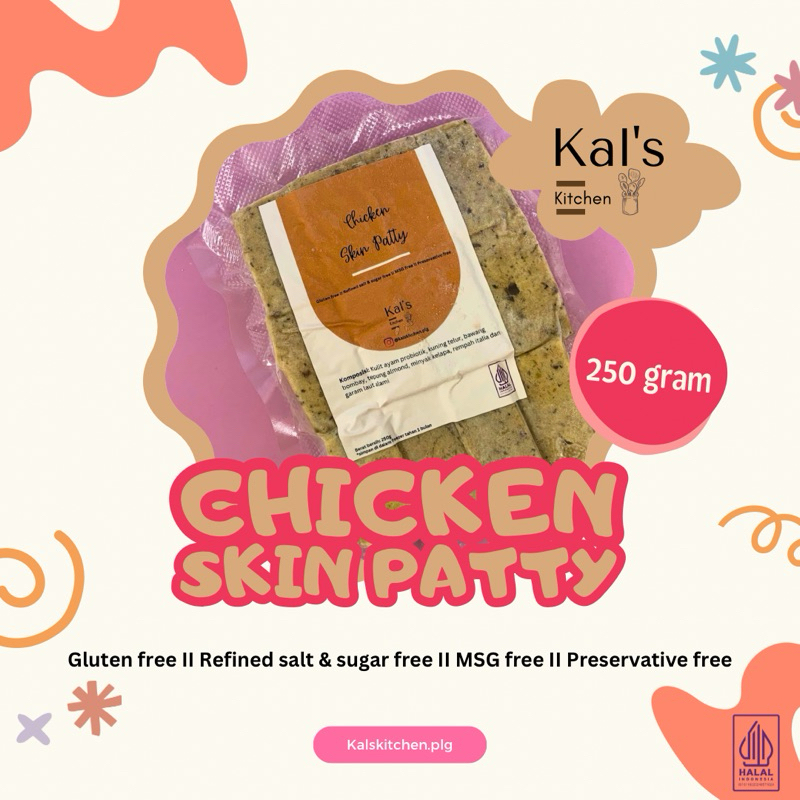 

chicken skin patty 250g by kalskitchen.plg