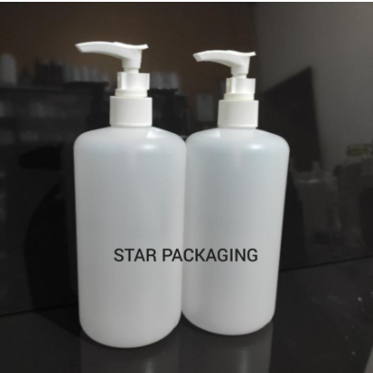 Botol Pump 500ml Natural Botol 500ml Tutup Pump Botol Pump 500 ml HDPE
